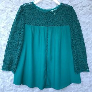 Moulinette Soeurs Vibrant Green Lacy Top Sz0